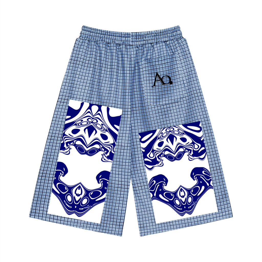 Unisex Plaid Drawstring Shorts