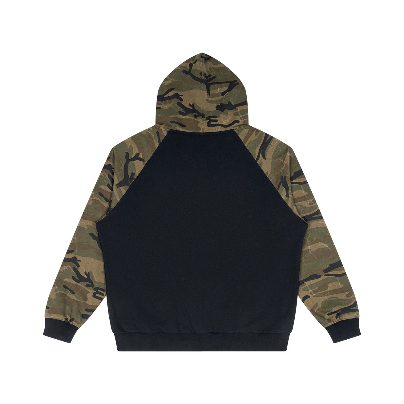 Artistic Operations Unisex Camo-Splice Raglan Zip Hoodie