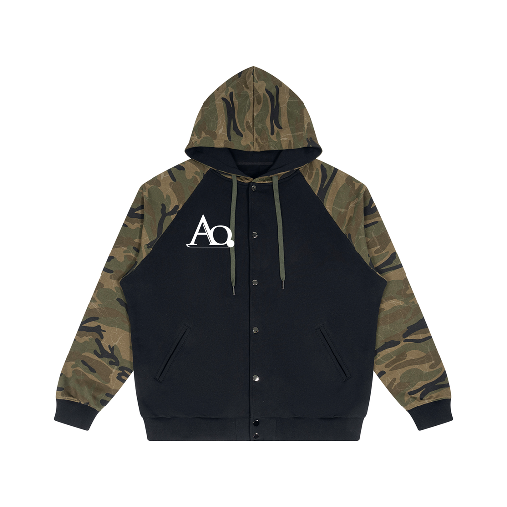 Artistic Operations Unisex Camo-Splice Raglan Zip Hoodie