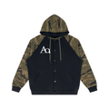 Artistic Operations Unisex Camo-Splice Raglan Zip Hoodie