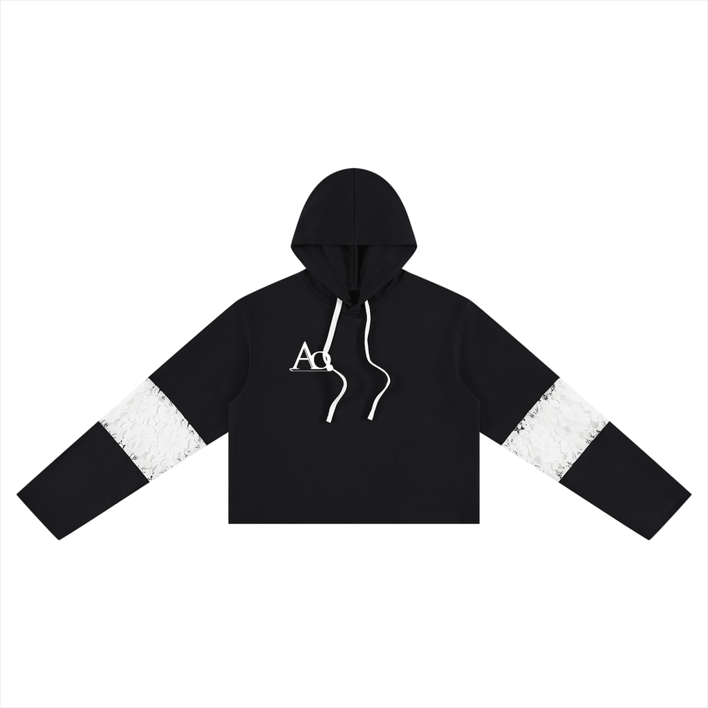 Artistic Operations Official Women’s Cropped Lace-Panel Hoodie