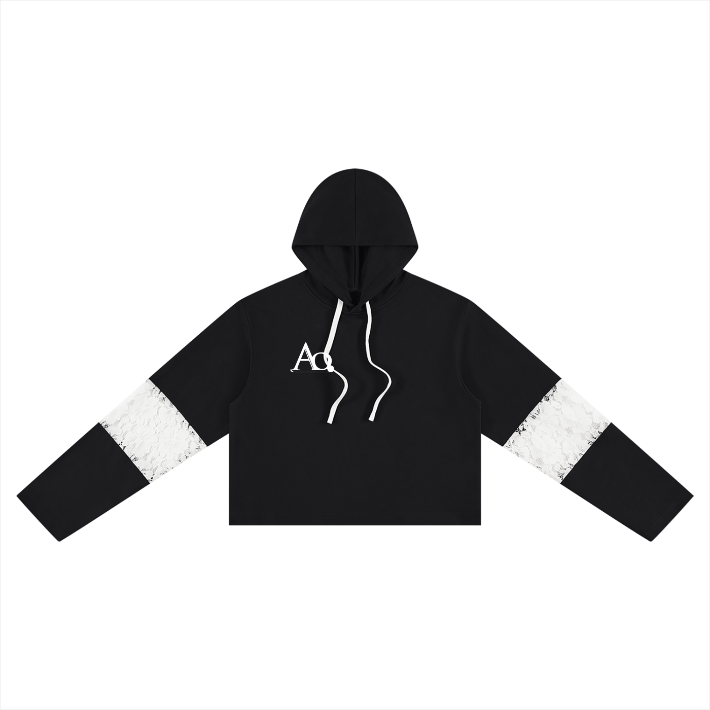 Artistic Operations Official Women’s Cropped Lace-Panel Hoodie