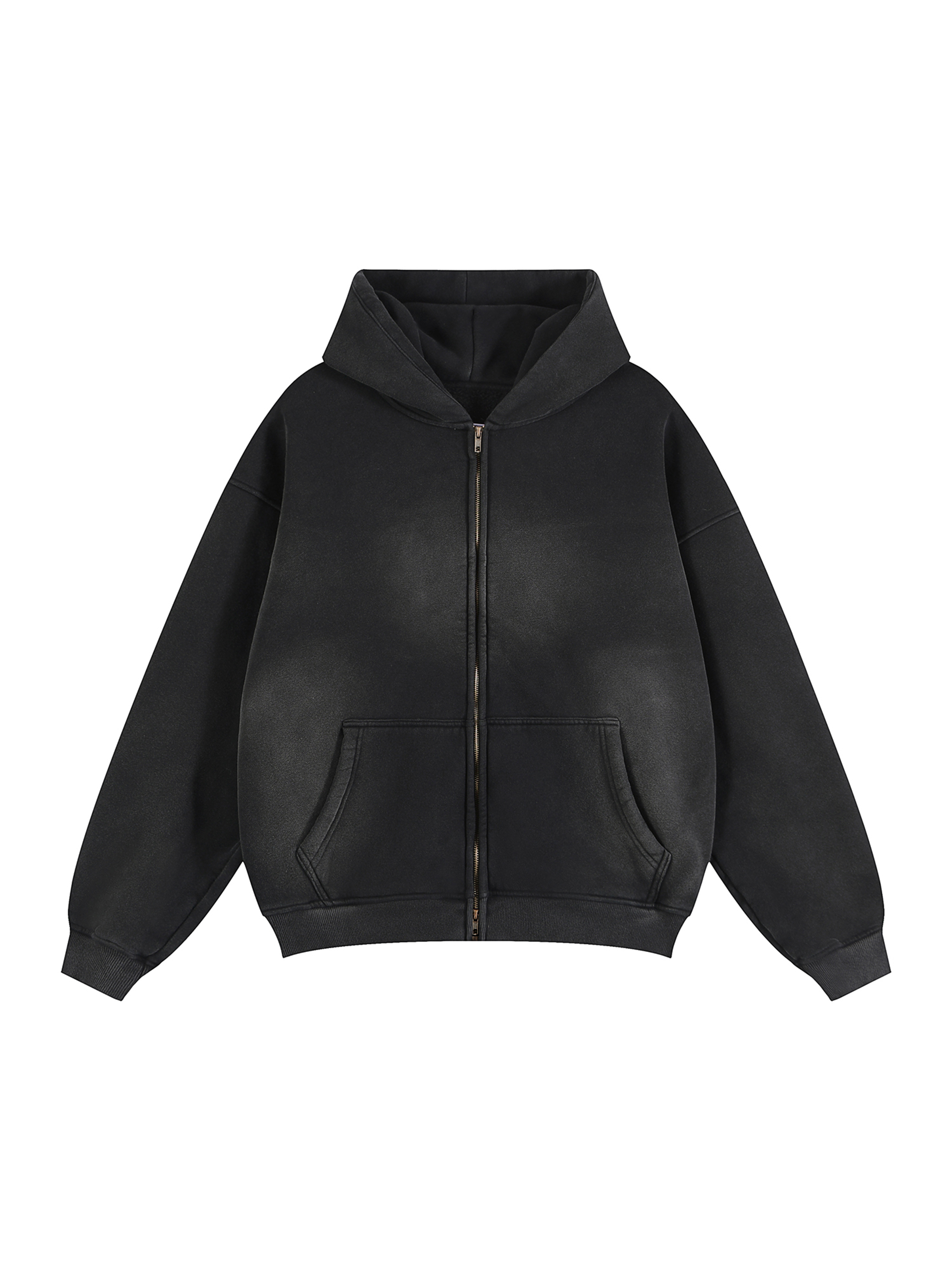 Artistic Operations Official Sunfade Two-way Zipper Boxy Fleece Hoodie
