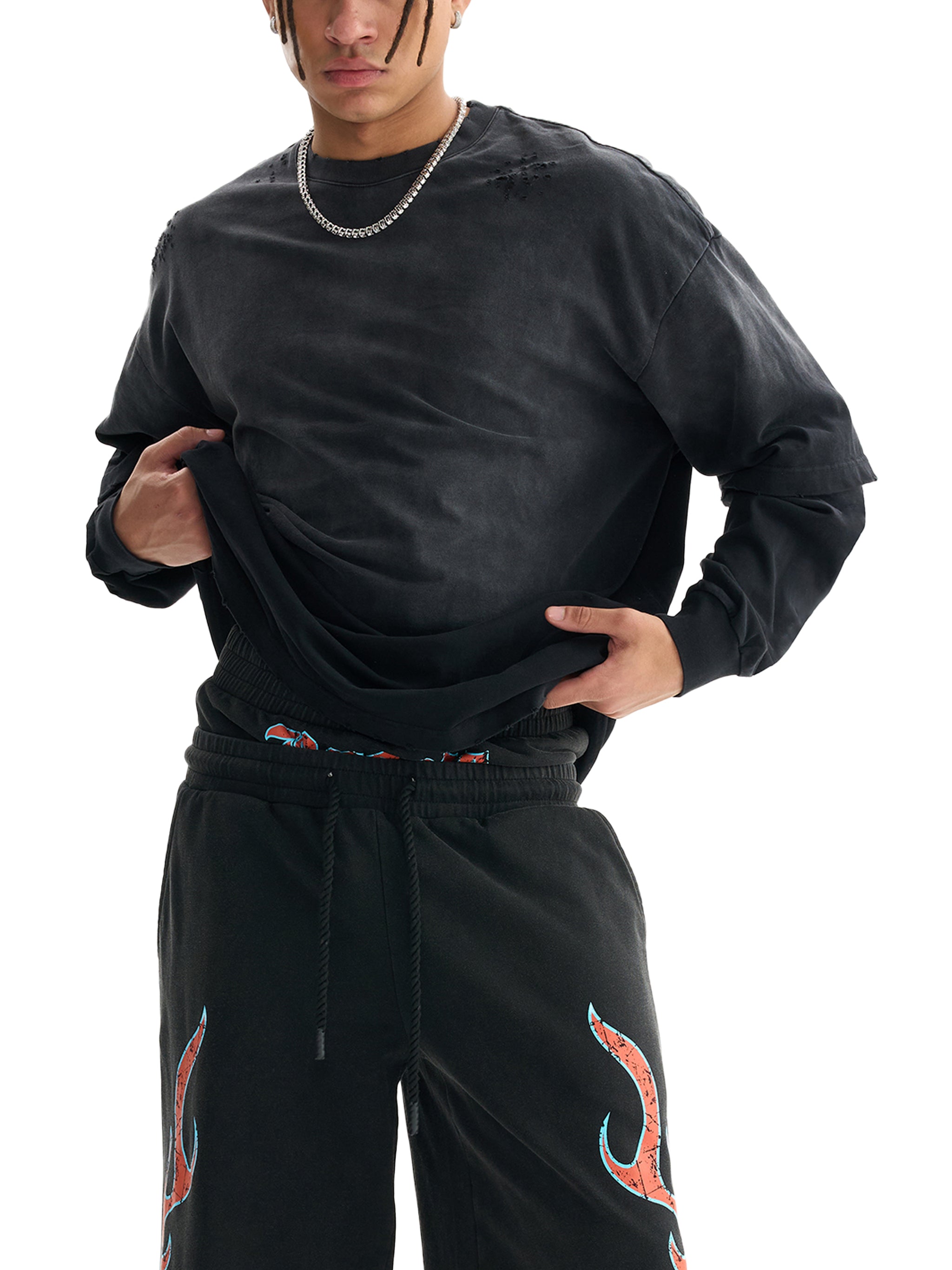 mens,faded,black,longsleeve,gray,fade,cotton,tapstitch,artistic,operations,2026,new,winter,evening,sports