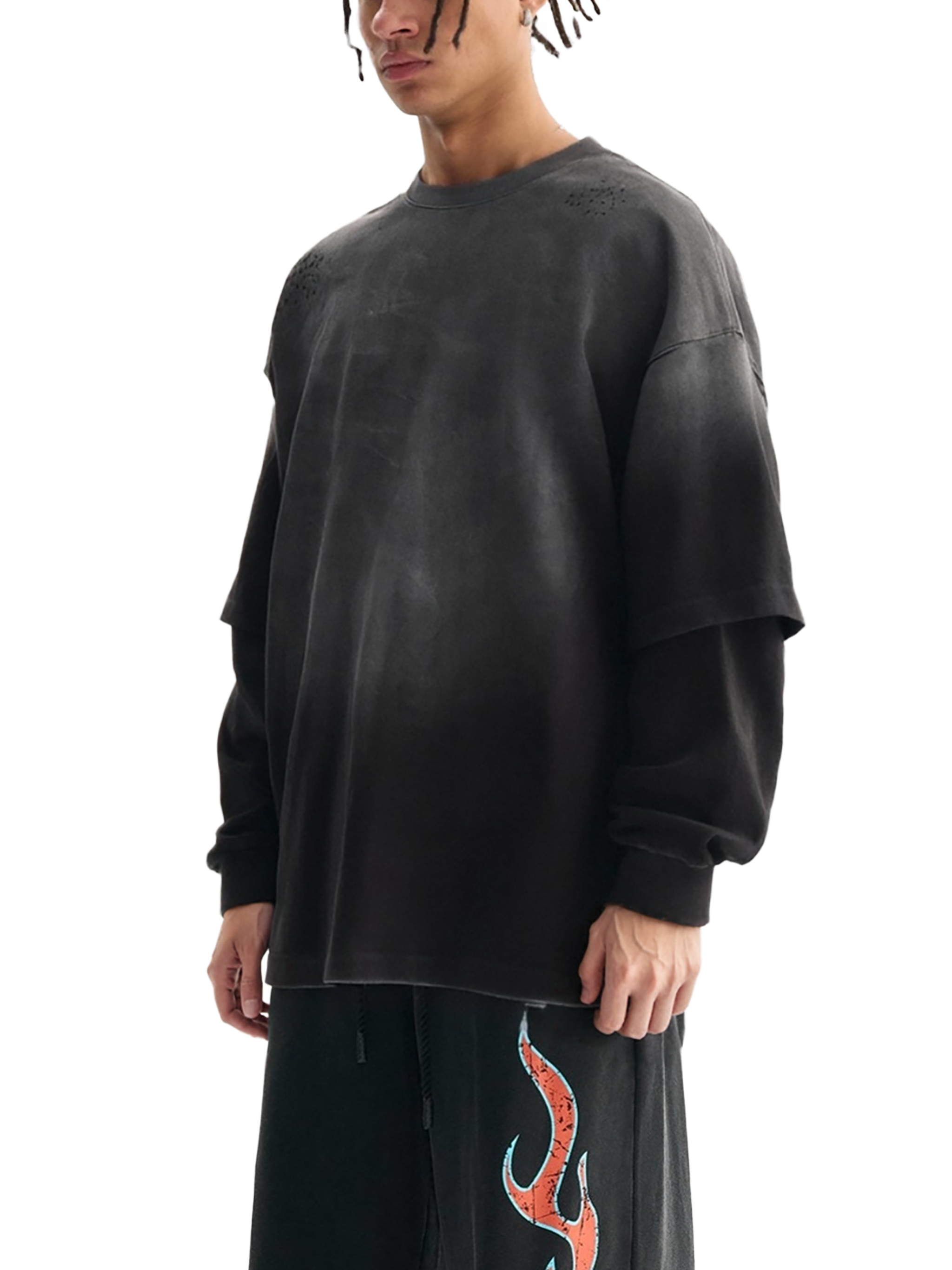 mens,faded,black,longsleeve,gray,fade,cotton,tapstitch,artistic,operations,2026,new,winter,evening,sports