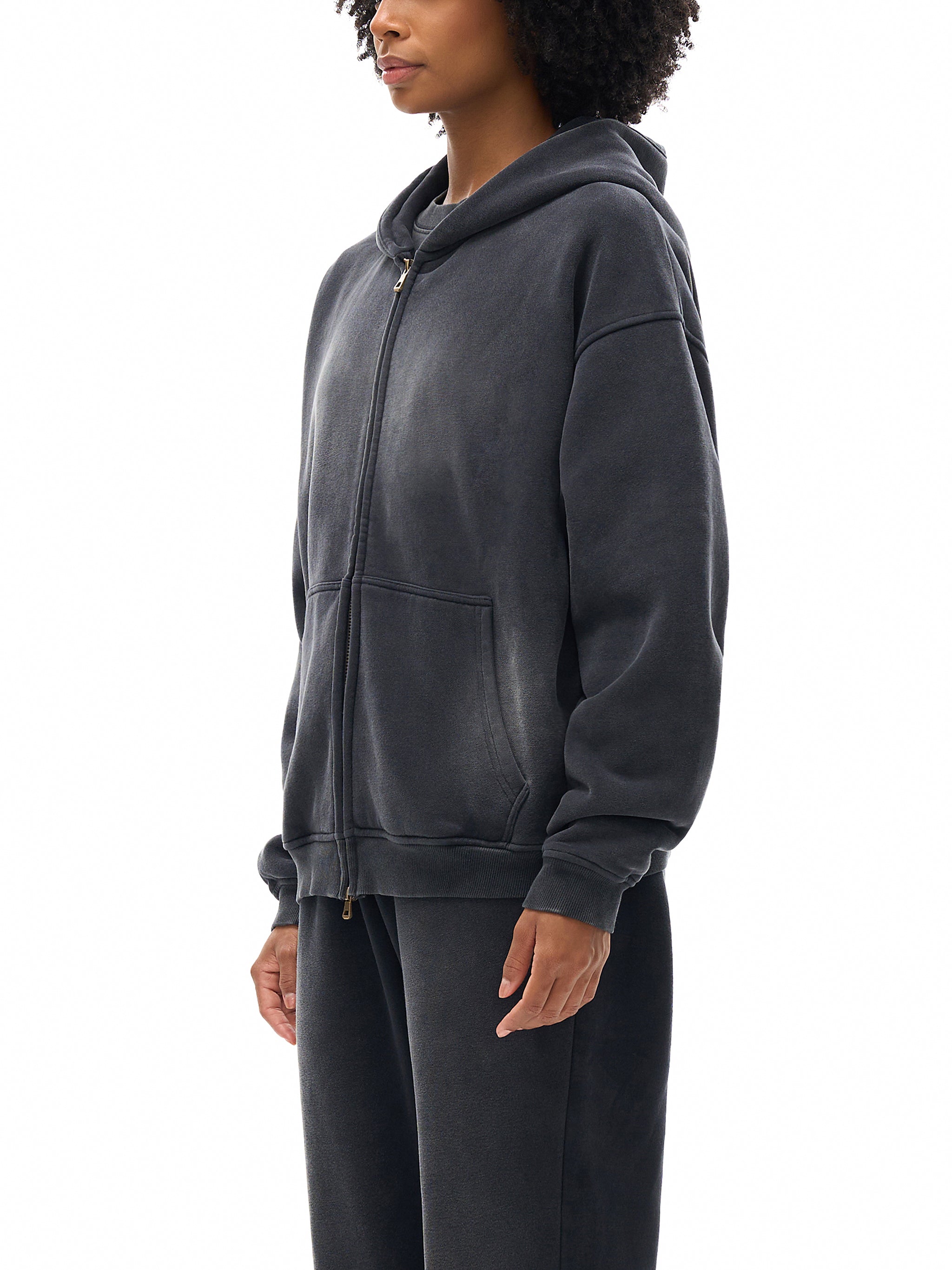 Artistic Operations Official Sunfade Two-way Zipper Boxy Fleece Hoodie