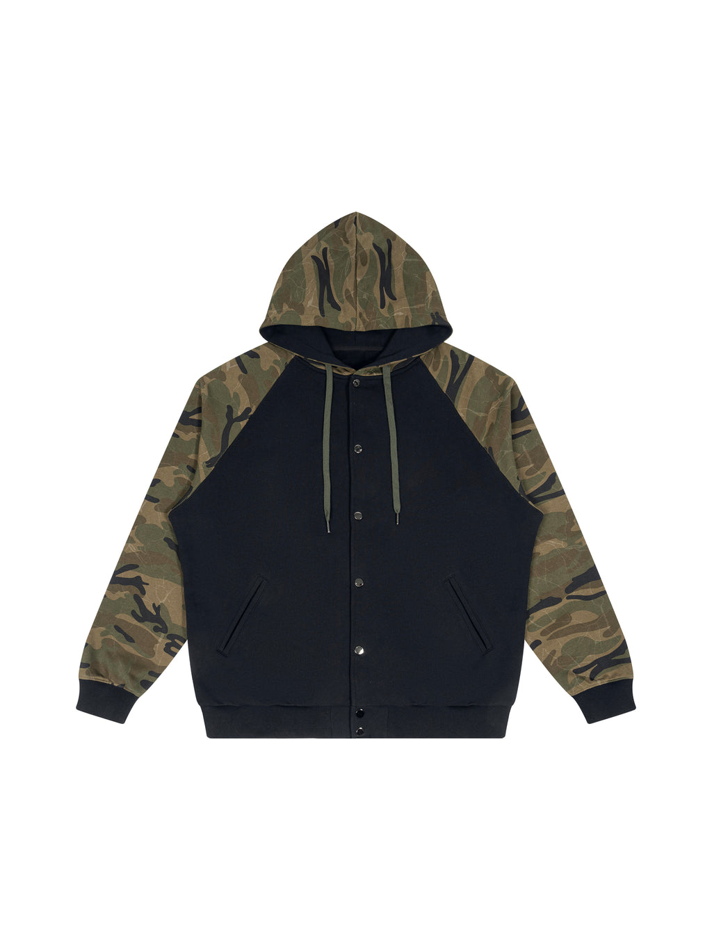 Artistic Operations Unisex Camo-Splice Raglan Zip Hoodie