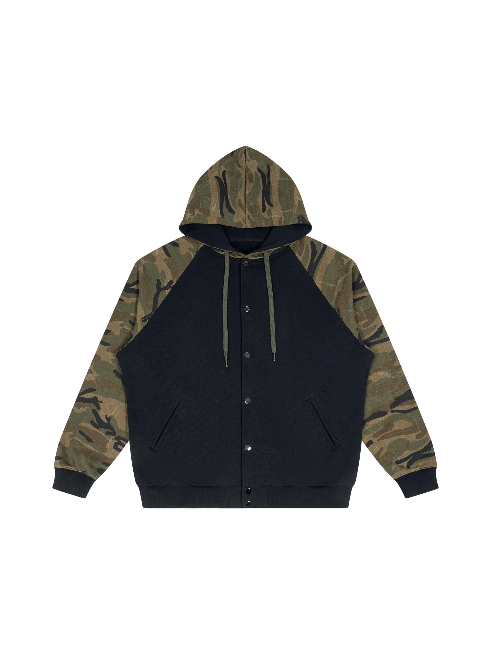 Artistic Operations Unisex Camo-Splice Raglan Zip Hoodie