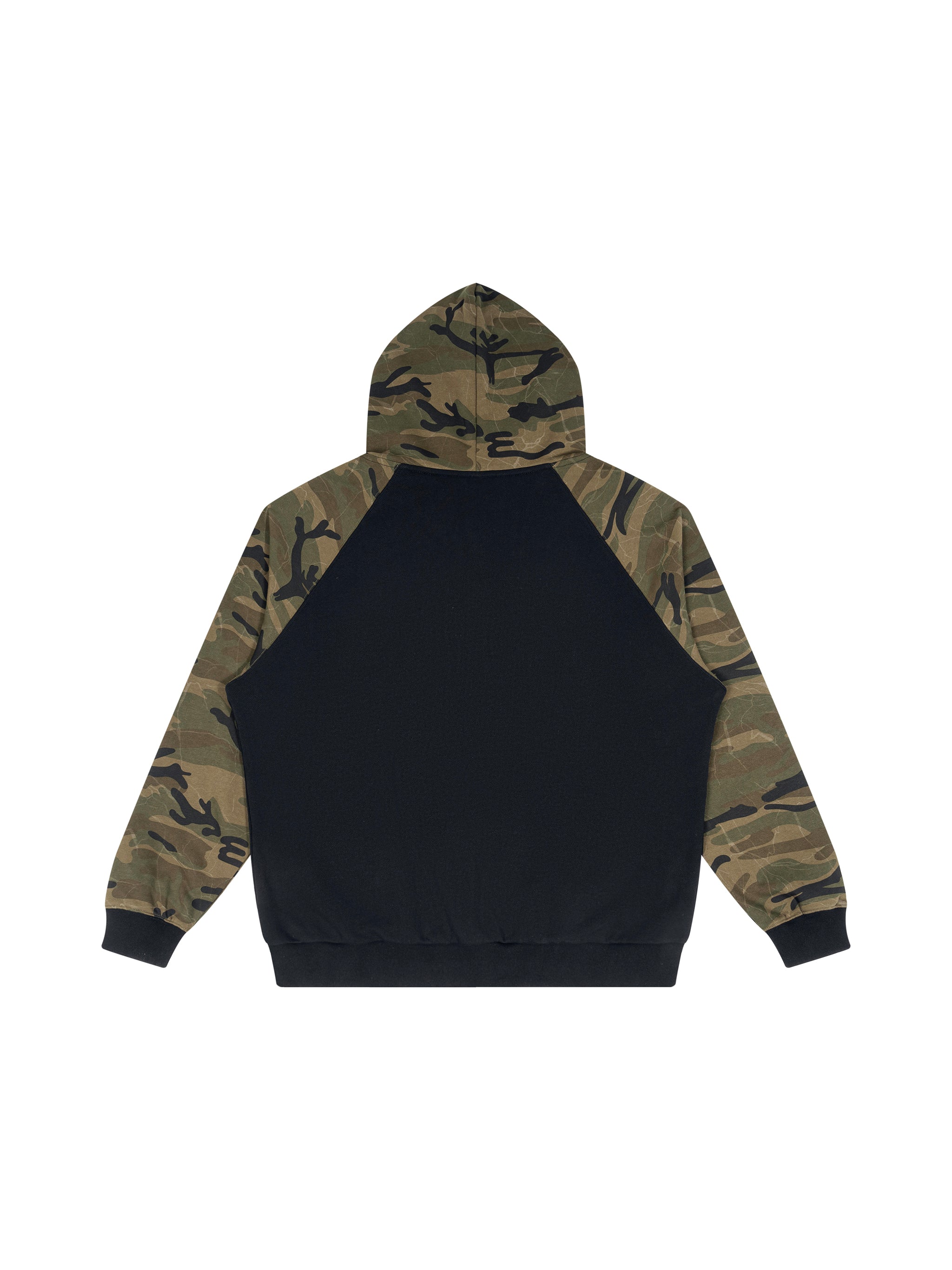 Artistic Operations Unisex Camo-Splice Raglan Zip Hoodie